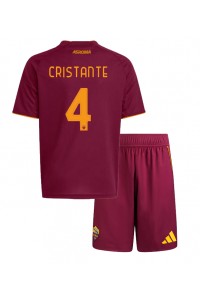 Fotbalové Dres AS Roma Bryan Cristante #4 Dětské Domácí Oblečení 2025-26 Krátký Rukáv (+ trenýrky)